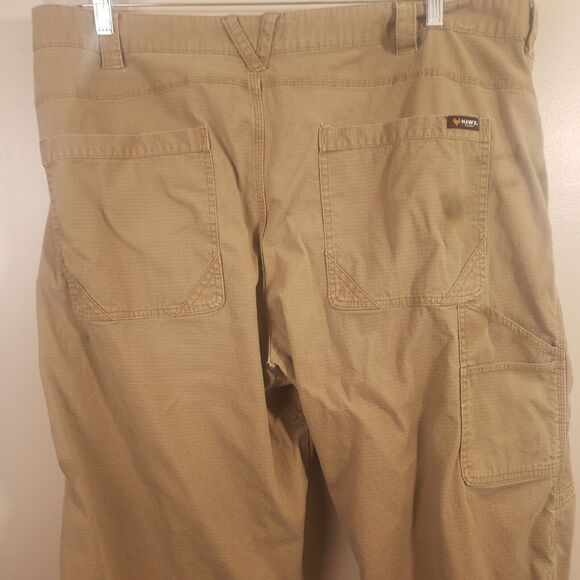 Hawx Work Pant Mens 42x28 Gear Ripstop Cargo Utility Tan Double Knee Articulated - Picture 9 of 12